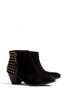 Black Nevada Suede Studded Ankle Boots By Ash